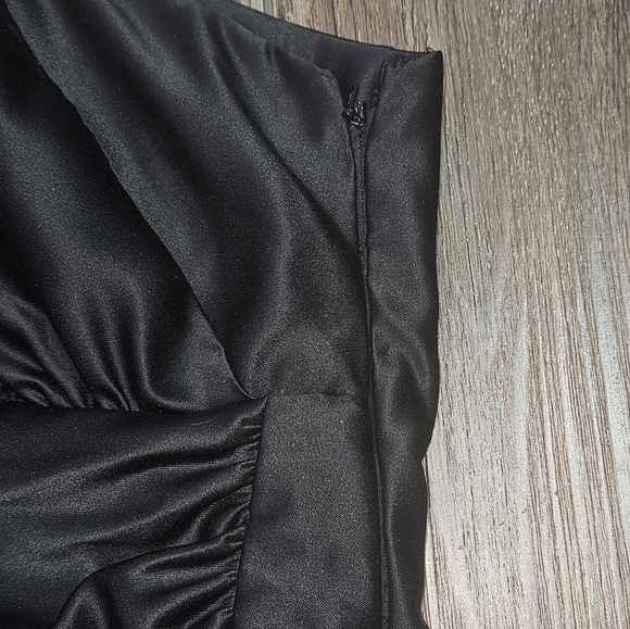 VTG Jessica McClintock for Gunne Sax Black Mini Cocktail Dress Sz 5 One Shoulder - Picture 8 of 14